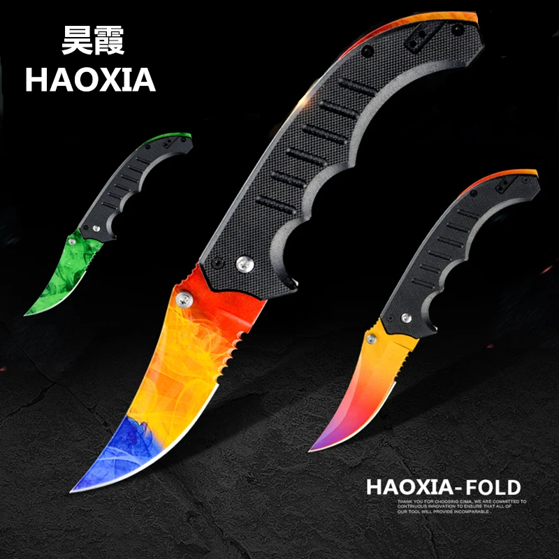 HAOXIA csgo флип-нож CS GO игровой нож скины складной карманный peel friut открытая коробка