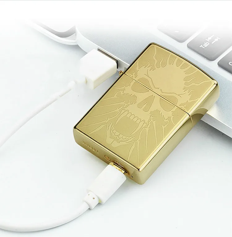 Креативные USB ветрозащитные зажигалки классический металлический штамп зарядка дуга импульсный электронный прикуриватель табачный дым зажигалка