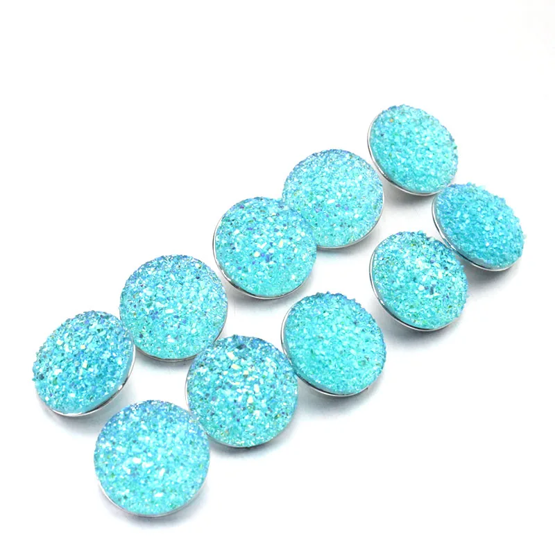10 шт./лот 6 видов цветов унисекс 18 мм полимерные блестки Кнопки DIY ювелирные