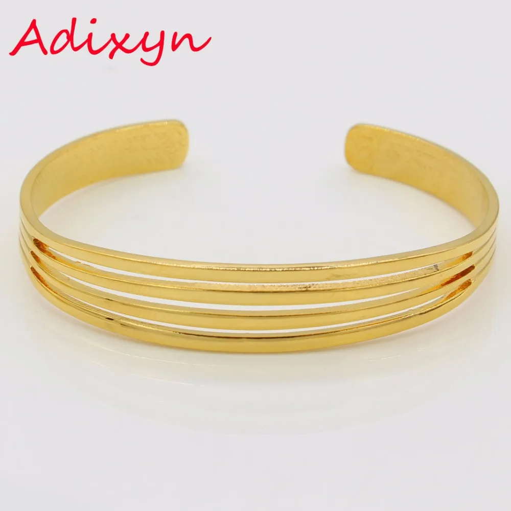 Adixyn золотые браслеты Дубая для женщин/девушек золотой цвет/медь модный браслет