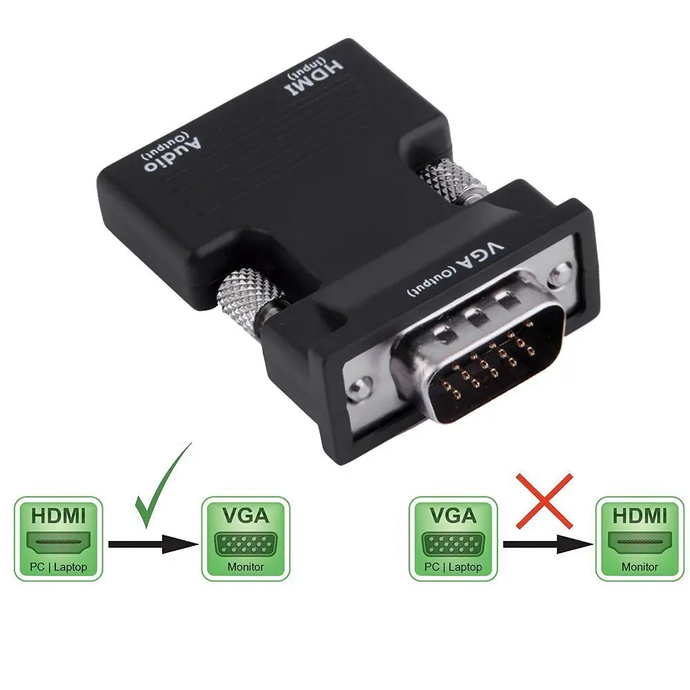 Активный 1080P Женский HDMI VGA Мужской конвертер адаптер ключа с 3 5 мм стерео аудио