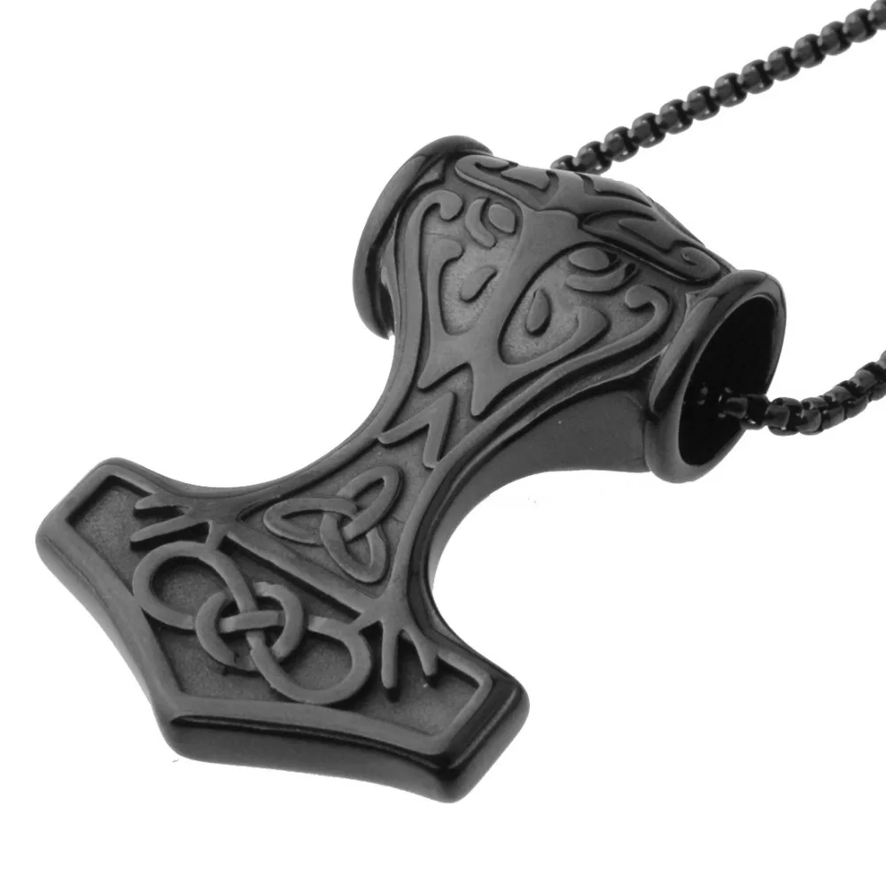 Новое прибытие Viking Mjolnir Rune Thor Hammer амулет викинга молоток скандинавский кулон