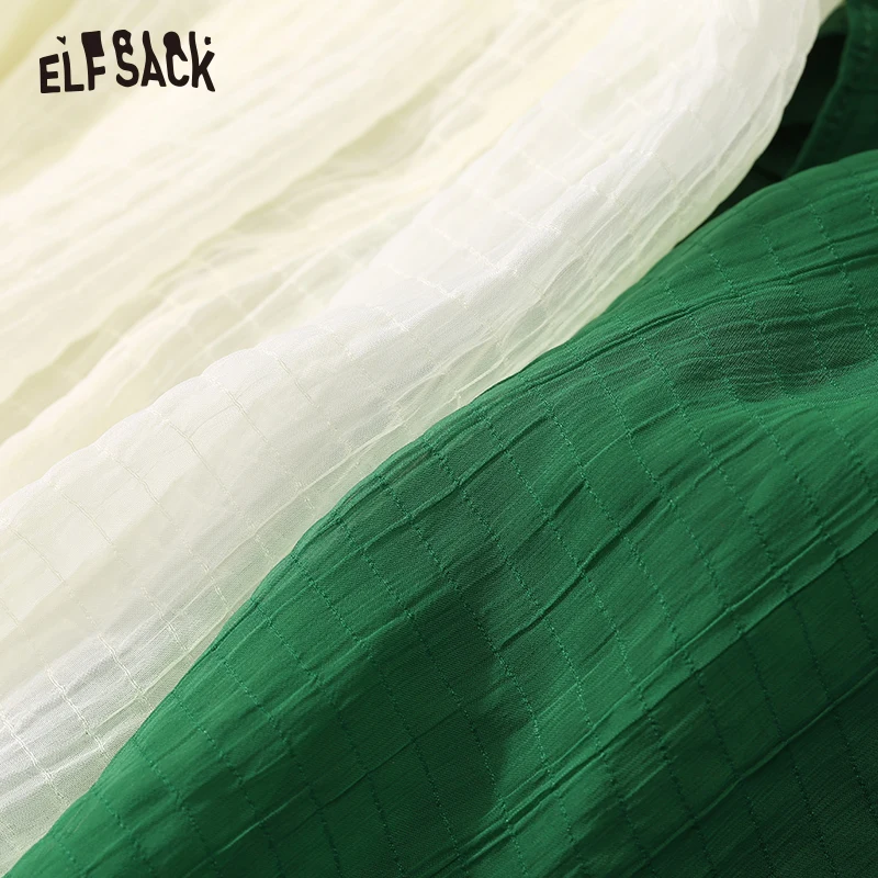 Женская блузка с оборками ELFSACK белая Повседневная рубашка треугольным вырезом и
