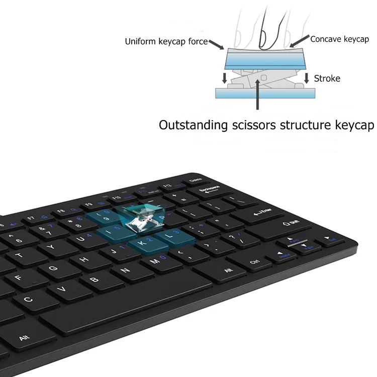 Компактная тонкая USB Проводная Бесшумная мультимедийная клавиатура BOW HY098