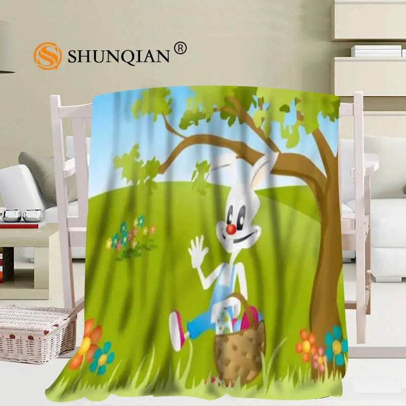 Custom Art Cartoon Rabbit Blanket Soft DIY Picture Decoration Bedroom Size 56x80Inch 50X60Inch 40X50Inch A7.10 | Дом и сад