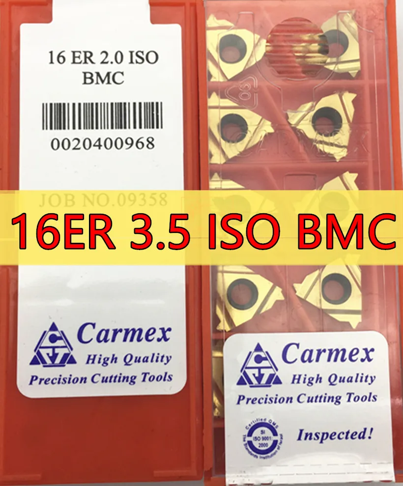 16ER 3 5 ISO BMC 10 шт./компл. карбидная вставка Carmex CNC с внутренней резьбой обработка