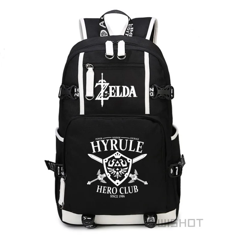 WISHOT The Legend of Zelda: Дыхание Дикого ссылка рюкзак Многофункциональный USB зарядки световой мешок - Цвет: Black1