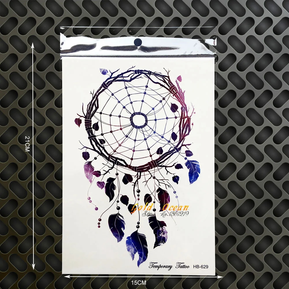 Большой Ловец снов стикер для татуировки тела Женская вспышка временная