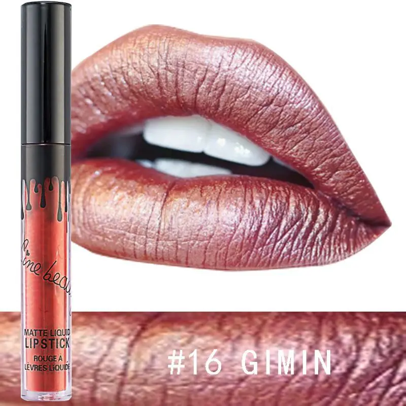 Женский макияж матовый блеск для губ глянцевый металлический цвет