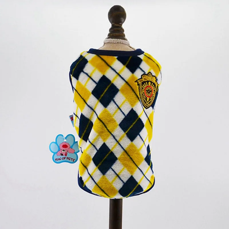 SYDZSW Одежда для собак пальто щенков модное клетчатое с принтом жилетик маленькой