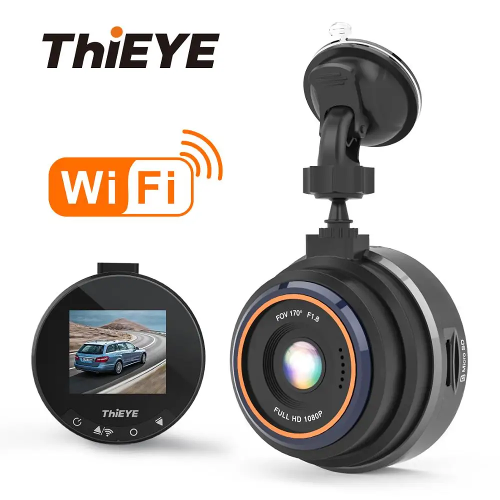 Автомобильный видеорегистратор ThiEYE Safeel Zero + WiFi HD 1080P 170 градусов с G датчиком режим