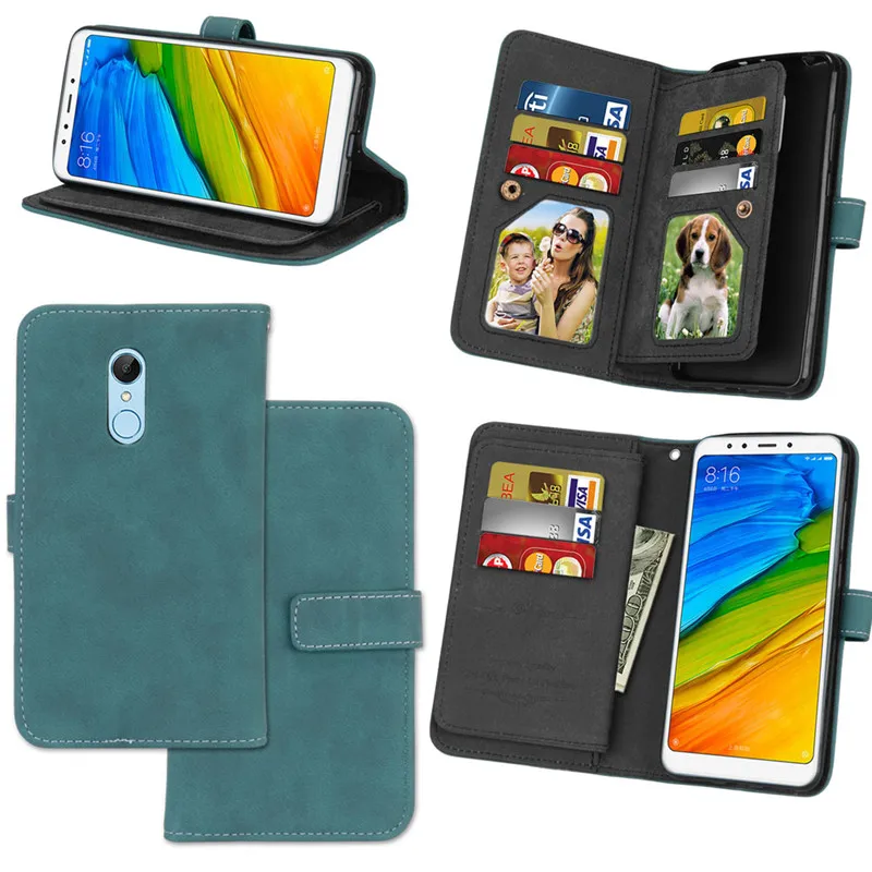 For Xiaomi Redmi 5 Case Cover Luxury Leather Multifunction Nine cards Wallet Flip Phone Bag | Мобильные телефоны и