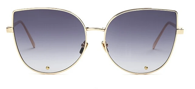 gold v double gray Кошачий глаз, женские солнцезащитные очки, розовое золото, Matel, очки для вождения, Ретро стиль, сексуальные солнцезащитные очки, Lunette Femme - Цвет линз: gold v double gray