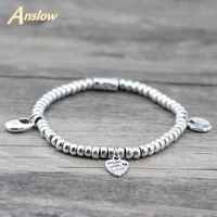 anslow vintage office beads heart health zinc alloy beads handmade diy adjustable strand bracelets for women kids gift low0421lb