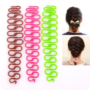

By DHL or EMS 200pcs Free Shipping Braid Tool Quality Magic Hair Roller With Hook Twist Styling Bun Maker random 3 Colors