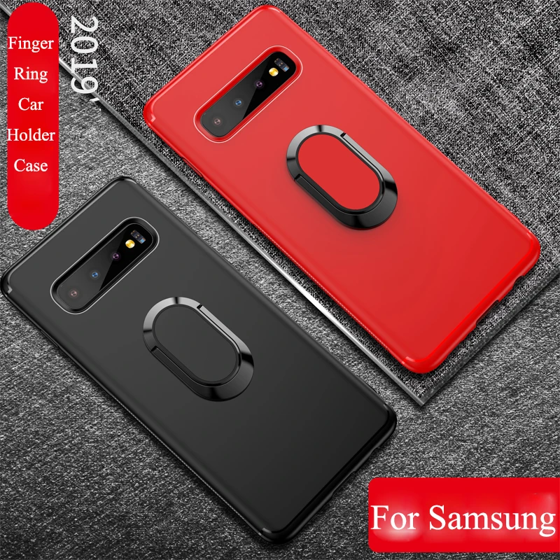 Чехол-подставка с магнитным кольцом для Samsung Galaxy S10 Plus S10E мягкий чехол из ТПУ S8 S9 Note