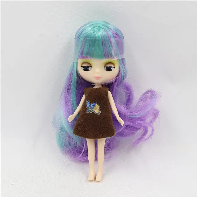 T Фабрика blyth мини-кукла 10 см BJD нормальная кукла тела, случайное платье - Цвет: T