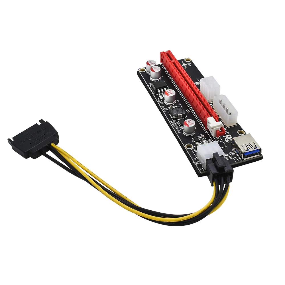 TISHRIC 2018 новейший PCIE PCI E Express Ver 009S Molex 6pin адаптер питания SATA к USB 3 0 кабель 1x 16X Riser Card| |