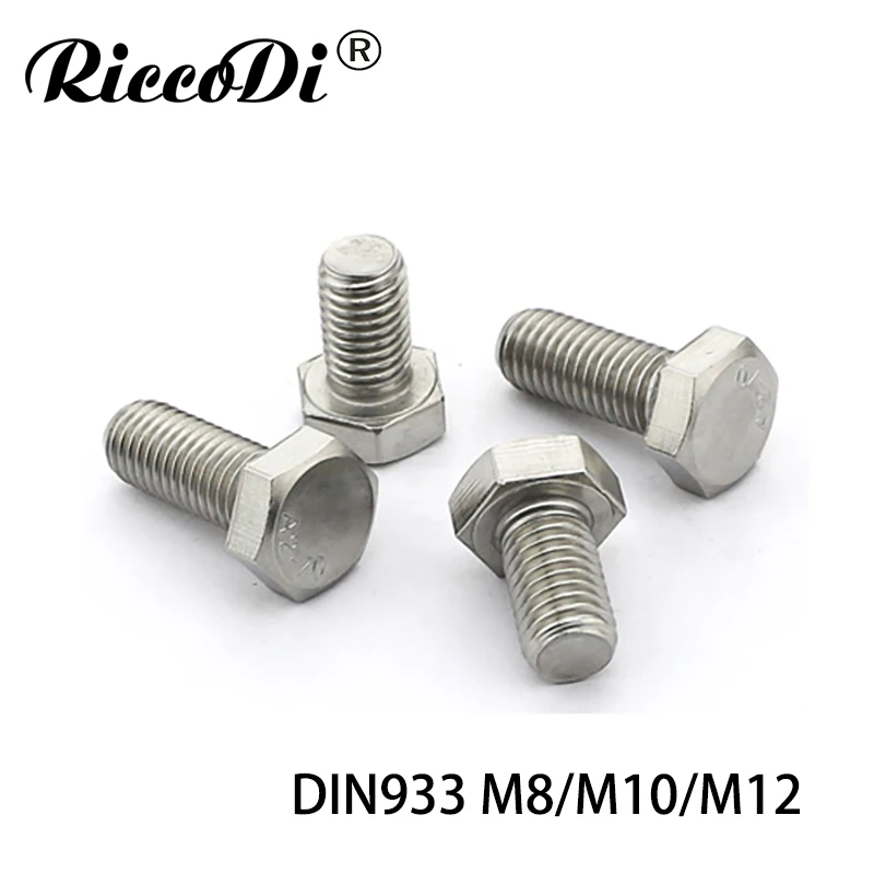 DIN933 M8/M10/M12 шестигранные винты из нержавеющей стали наружные болты с шестигранной