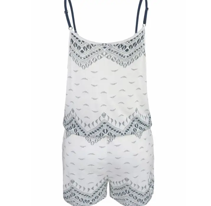 2021 summer Women Bohemian Casual Sleeveless sexy Printed Beach Jumpsuit Ladies Romper Trousers |