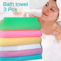 1pc long back rubbing towel soft nylon exfoliating bath towel back towel bathroom towel face towel bath products for bathroom