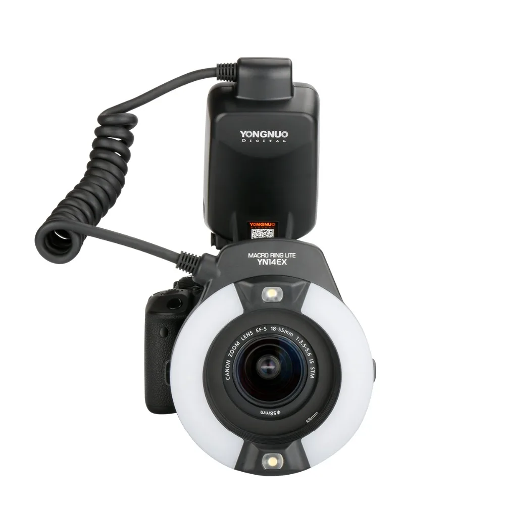 YONGNUO YN-14EX TTL Macro Ring Light Flash Speedlite with Adapter for Canon DLSR 5Ds 5Dsr 760D 5D Mark III 7D 60D 70D 700D 650D