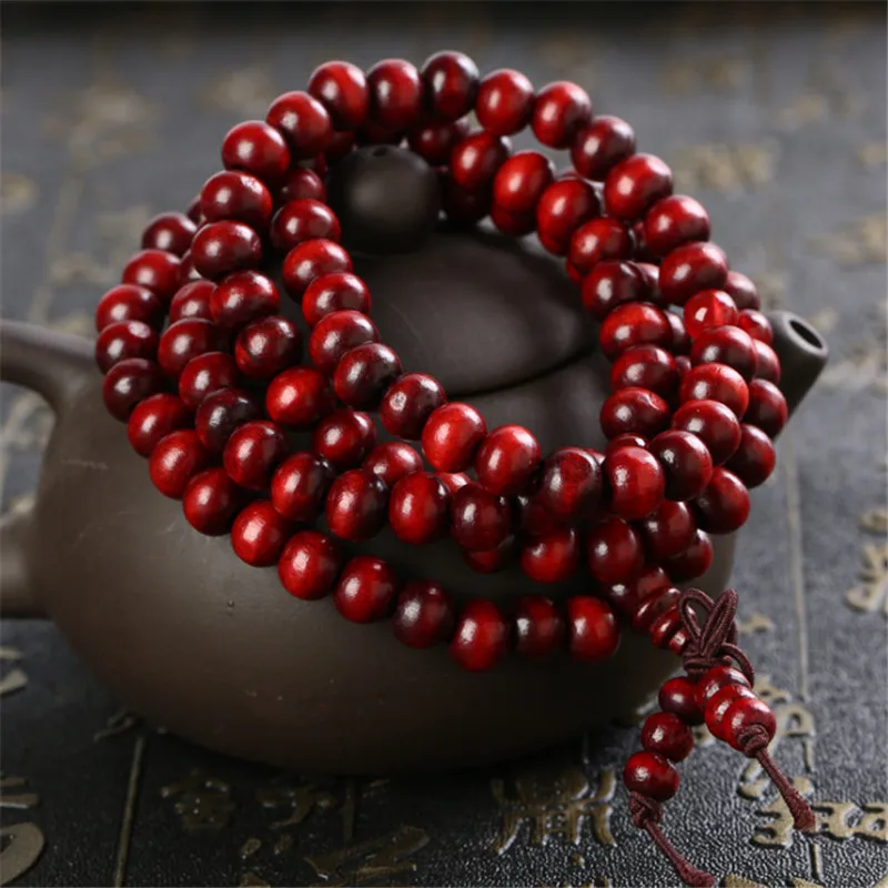 Pulseras 108 Beads 6mm Natural Sandalwood Buddhist Buddha Wood Prayer Bead Mala Unisex Men Bracelets &amp Bangles Jewelry Bijoux | Украшения