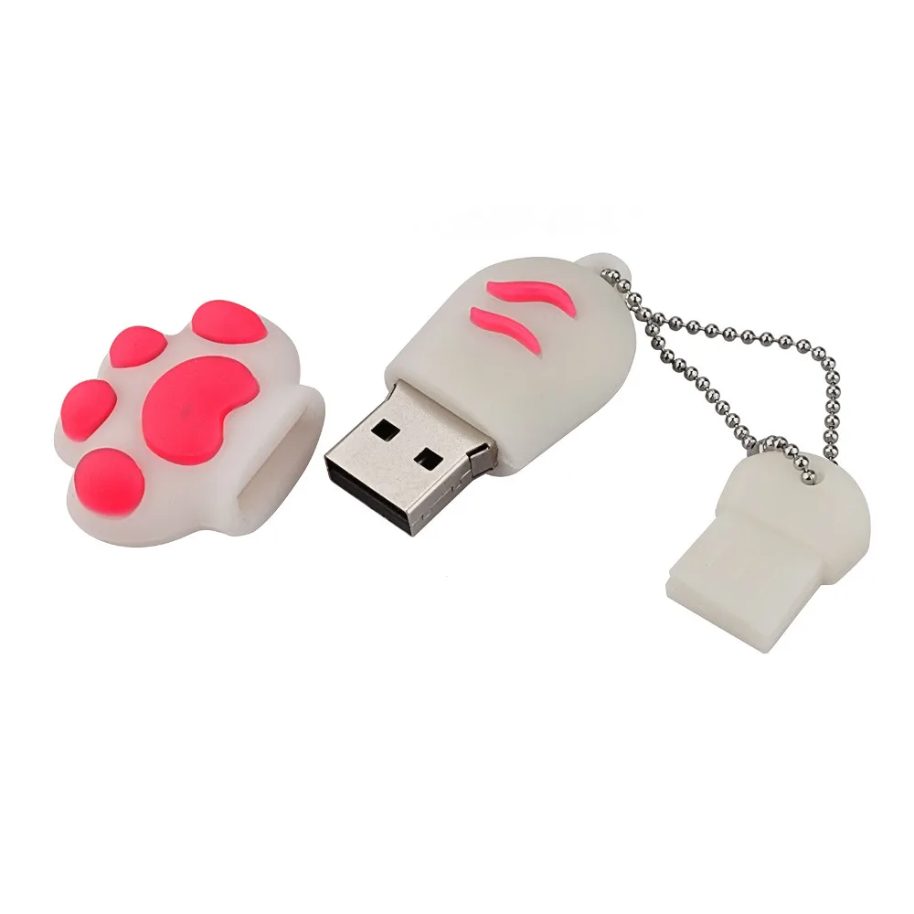 J-boxing Белый USB флеш-накопитель 32 Гб милый кот когти Флешка 16 памяти палочки для