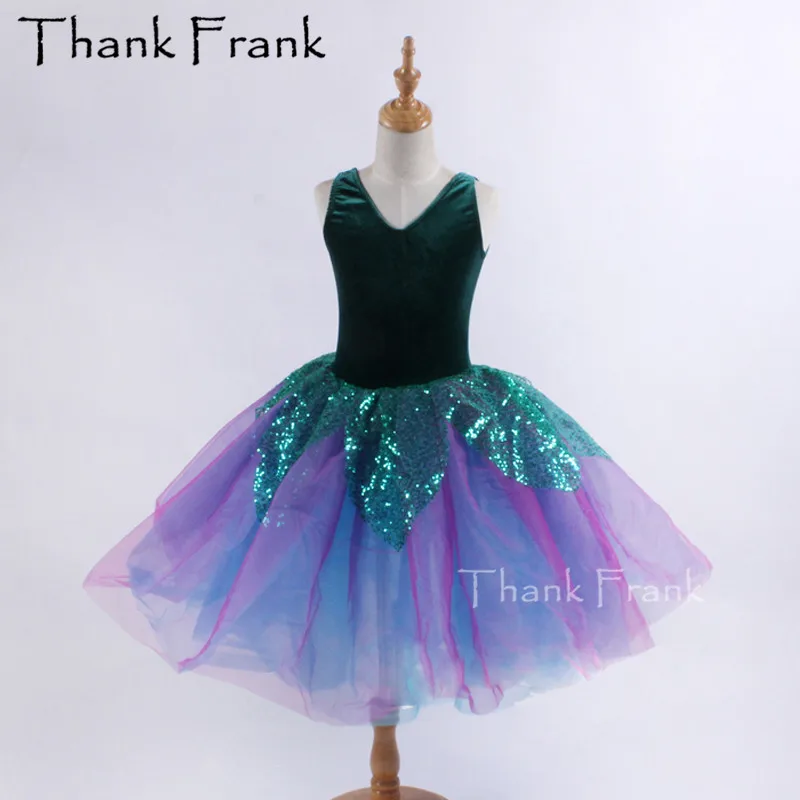 Long Ballet Dresses For Girls Ballerina Dress Kids Velvet Tank Ballet Tutu Dance Dress Women Sequin Dance Bodysuit Costumes C500