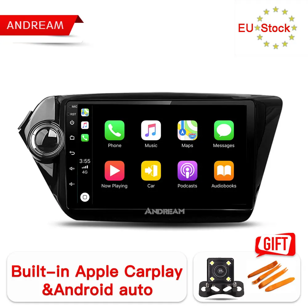 Andream 9 дюймов ips экран Android 8 1 2 + 32G carplay автомобильный мультимедийный плеер радио gps