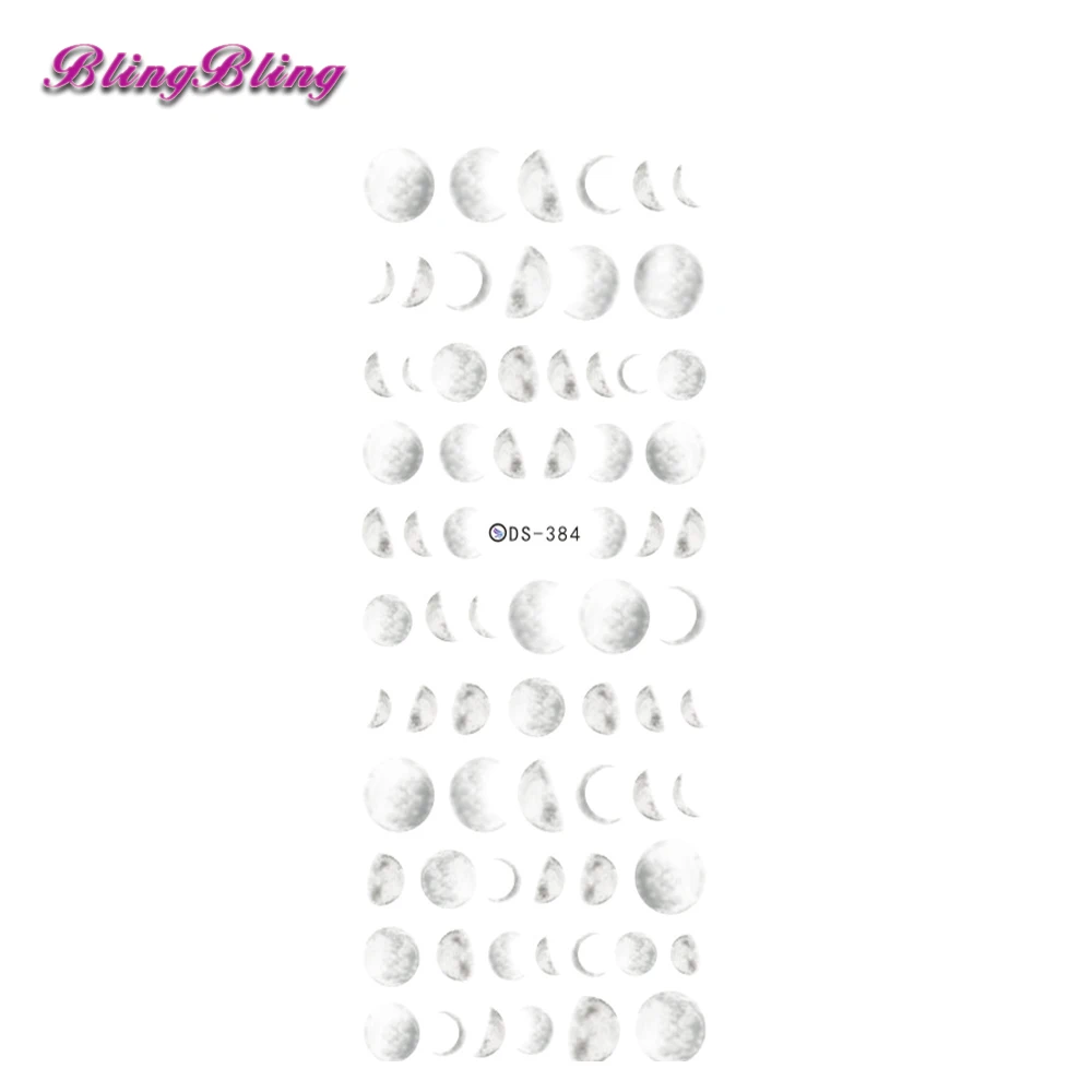Blingbling 2 шт. Moon наклейки для ногтей лунный свет водные луна дизайн DIY Типсы маникюра