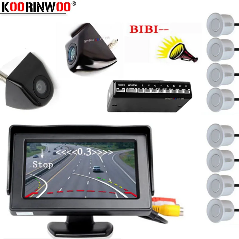 Автомобильный парктроник Koorinwoo 8 датчик парковки оповещение фронтальная камера