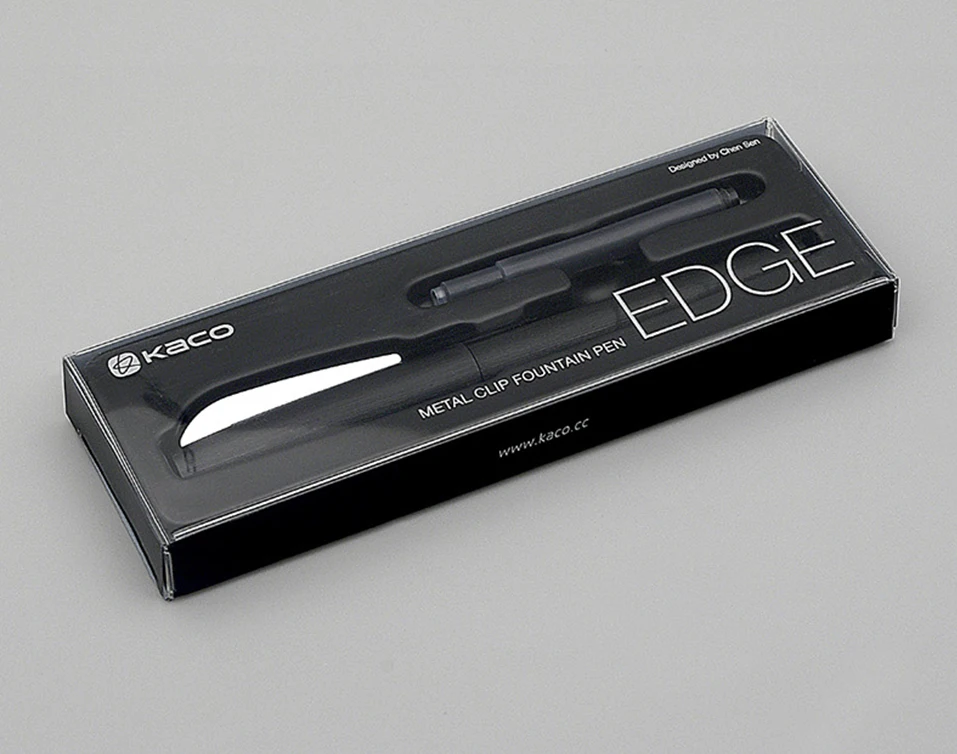 Черная матовая металлическая перьевая ручка KACO EDGE Schmidt EF/F/M Nib с конвертером чернильной ручкой и подарочной коробкой для офисного бизнеса