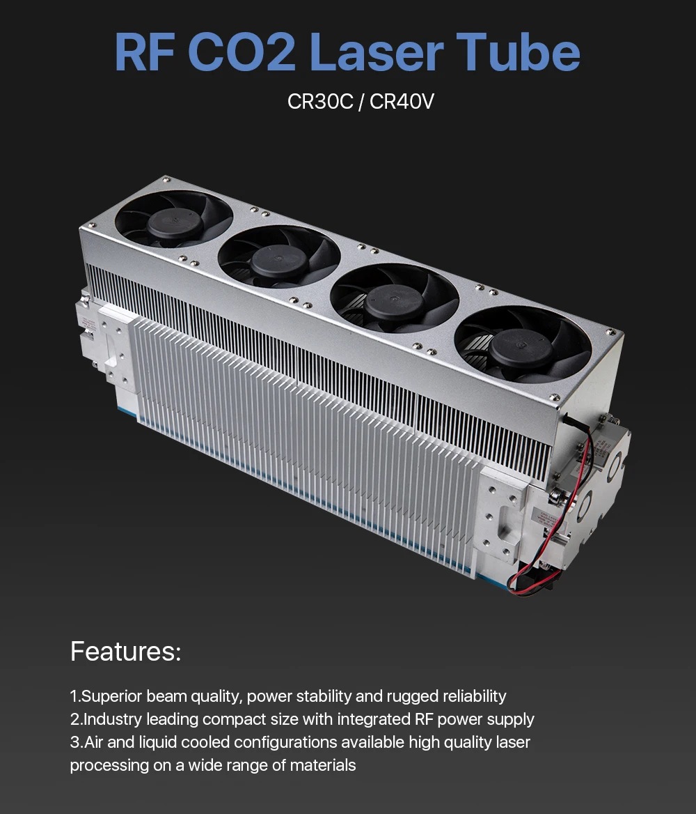 Cloudray 30 Вт 40 Вт CRD CO2 лазерная трубка CR30C/CR40V RF лазерная трубка для CO2 лазерная гравировка маркировочная машина