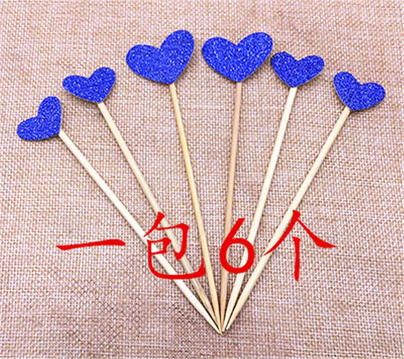 30 шт./лот Романтический День святого валентина Тема Кекс Торт Топпер Флаги Сердце