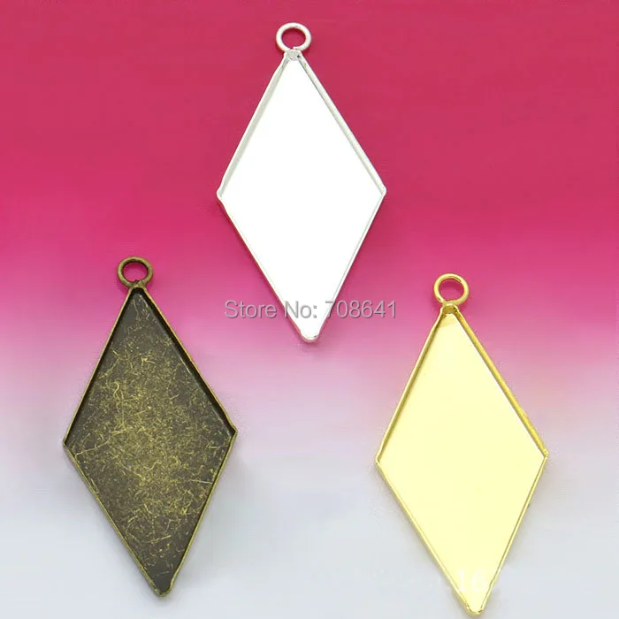 17x33 мм многоцветные покрытые ромбовидные Пустые Основы скошенная чашечка w/a