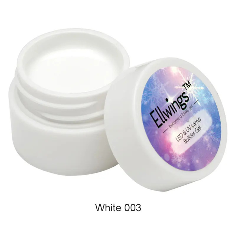 white Ellwings французский гелевый УФ-гель для наращивания 3 цвета розовый, белый, прозрачный гель для наращивания гель-лака для маникюра - Цвет: white