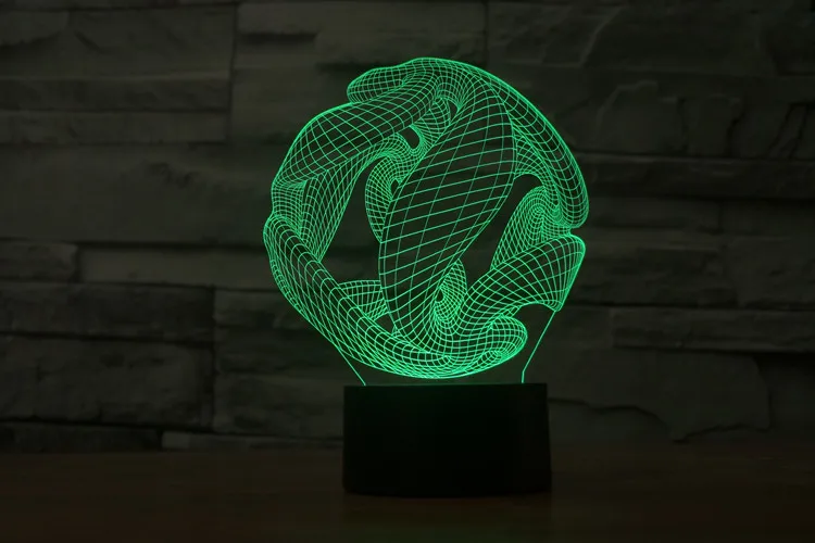 Новинка 2017 3D Детский ночной Рождественский свет Новая красочная 3d лампа