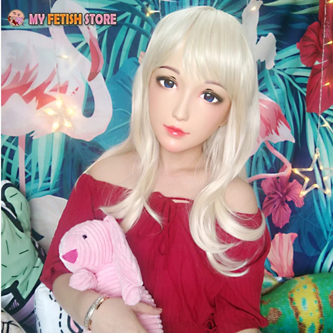 (Ching 01) Женская милая девочка каучуковая полуголовая Kigurumi BJD маска для косплея