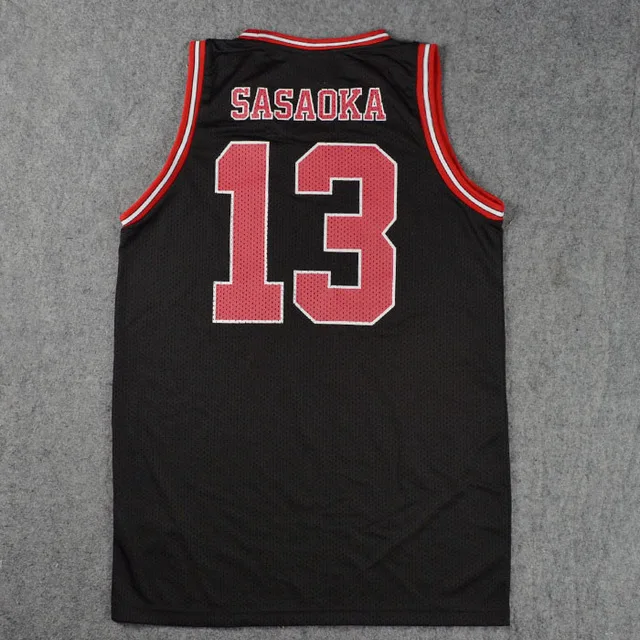No. 13 Sasaoka Костюм для косплея SLAM DUNK Shohoku школьный баскетбол команда 1-15 Sakuragi Hanamichi черная футболка Джерси Спортивная униформа - Цвет: No. 13 Sasaoka