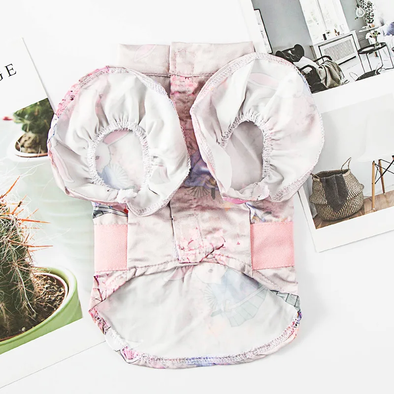 Юбка для маленькой собаки щенка кошки платье питомца плюшевое цветочное кимоно