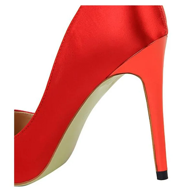 Женские атласные туфли лодочки Tacones на высоком каблуке 10 см синие и зеленые День