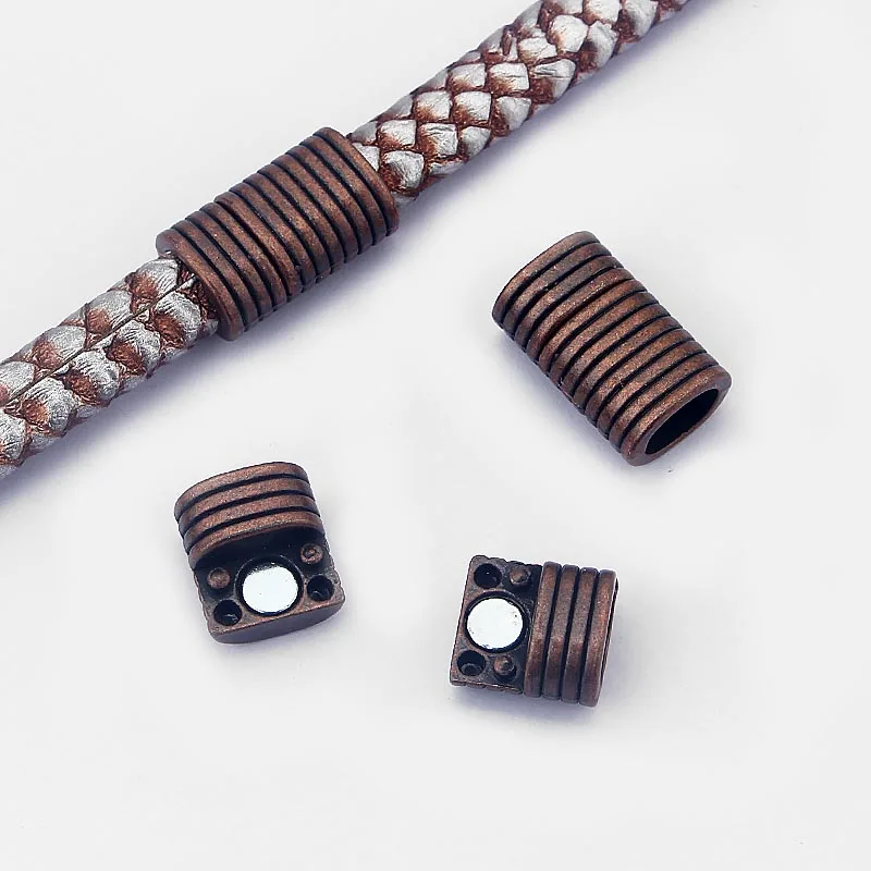 

5 Sets Antique Copper Strong Magnetic Clasp For use With 10x6mm Licorice Leather