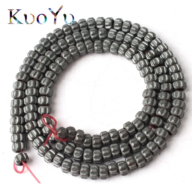 5x3mm Natural Stone Beads Matte Gold Sliver Blue Plated Hematite Loose Geometric Rondelle For Jewelry Making Diy Bracelet | Украшения и