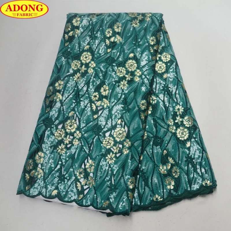 ADONG New Arrival French Lace Fabrics 2018 African Tulle Fabric Appliqued lots Sequins Cord with Stone | Дом и сад