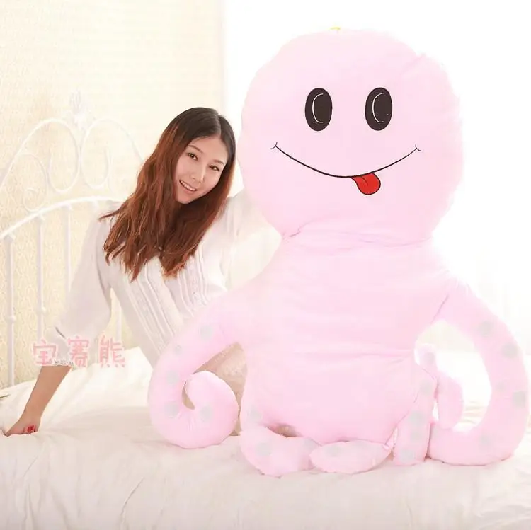 Большой 130 см мультфильм Осьминог Подушка плюшевая игрушка Розовая кукла