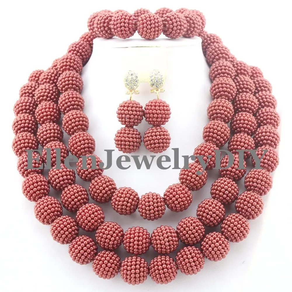 Ювелирный Комплект из колье и серёг в классическом стиле|nigerian wedding jewelry sets|costume