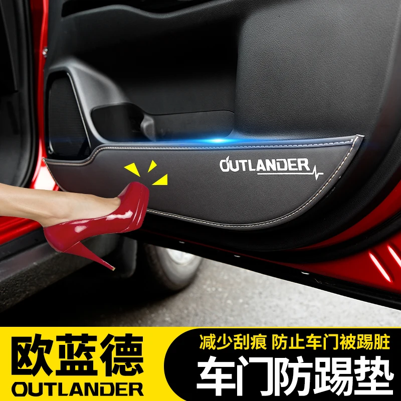 Автомобильный коврик из микрофибры и кожи противоударный для Mitsubishi Outlander 2016 2018