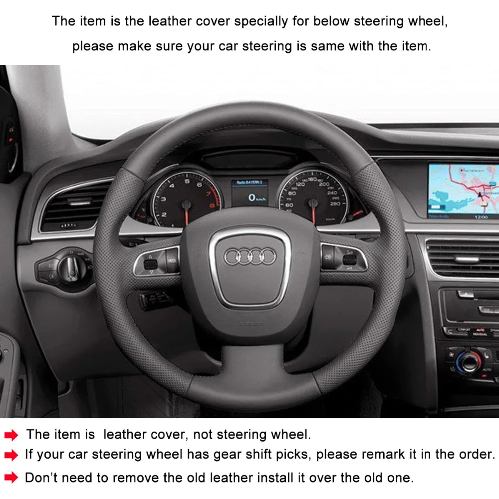 Чехлы для руля автомобиля PONSNY из натуральной кожи чехол Audi A3 (8P) 2008-2013 A4 (B8) 2008-2010 A5 A6
