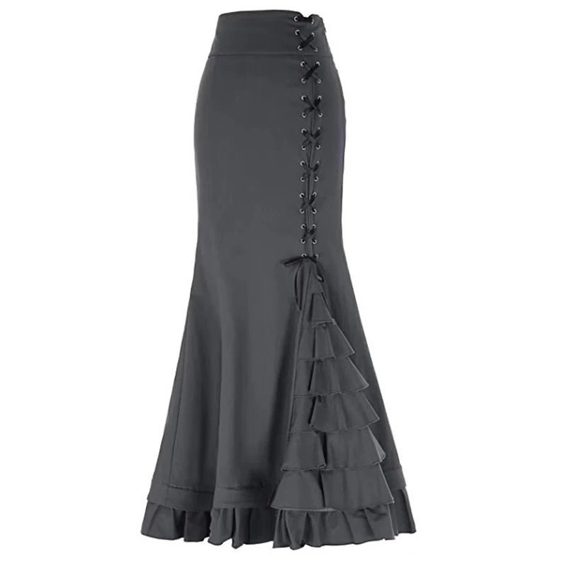 Женская длинная юбка-Русалка CINESSD черная многослойная юбка-макси с цветочным